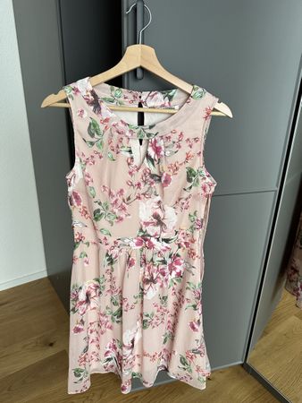 Damen Kleid Orsay ärmellos floral rosa NEU