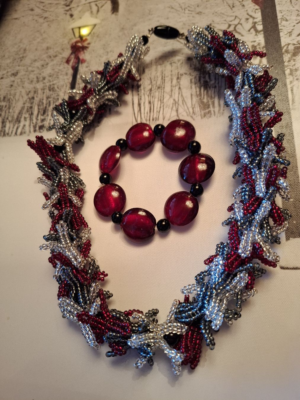 Sonstiger Schmuck: HANDGEFERTIGTE PERLENKETTE MIT ARMBAND – Neu (gemäss Beschreibung) aus Gretzenbach von schibaya 2