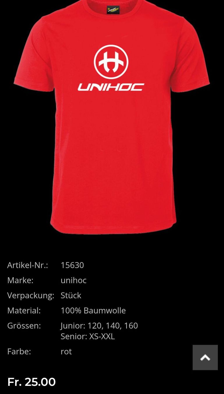 Canottiere & Pantaloni: Unihoc T-Shirt XL – Nuovo e nell'imballaggio originale da Basel venduto da Malana24