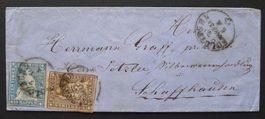 1858, Strubelbrief von SOLOTHURN SO nach SCHAFFHAUSEN SH