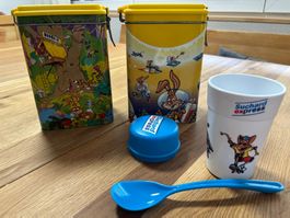 2 Nesquik Dosen, Suchard Schüttelbecher