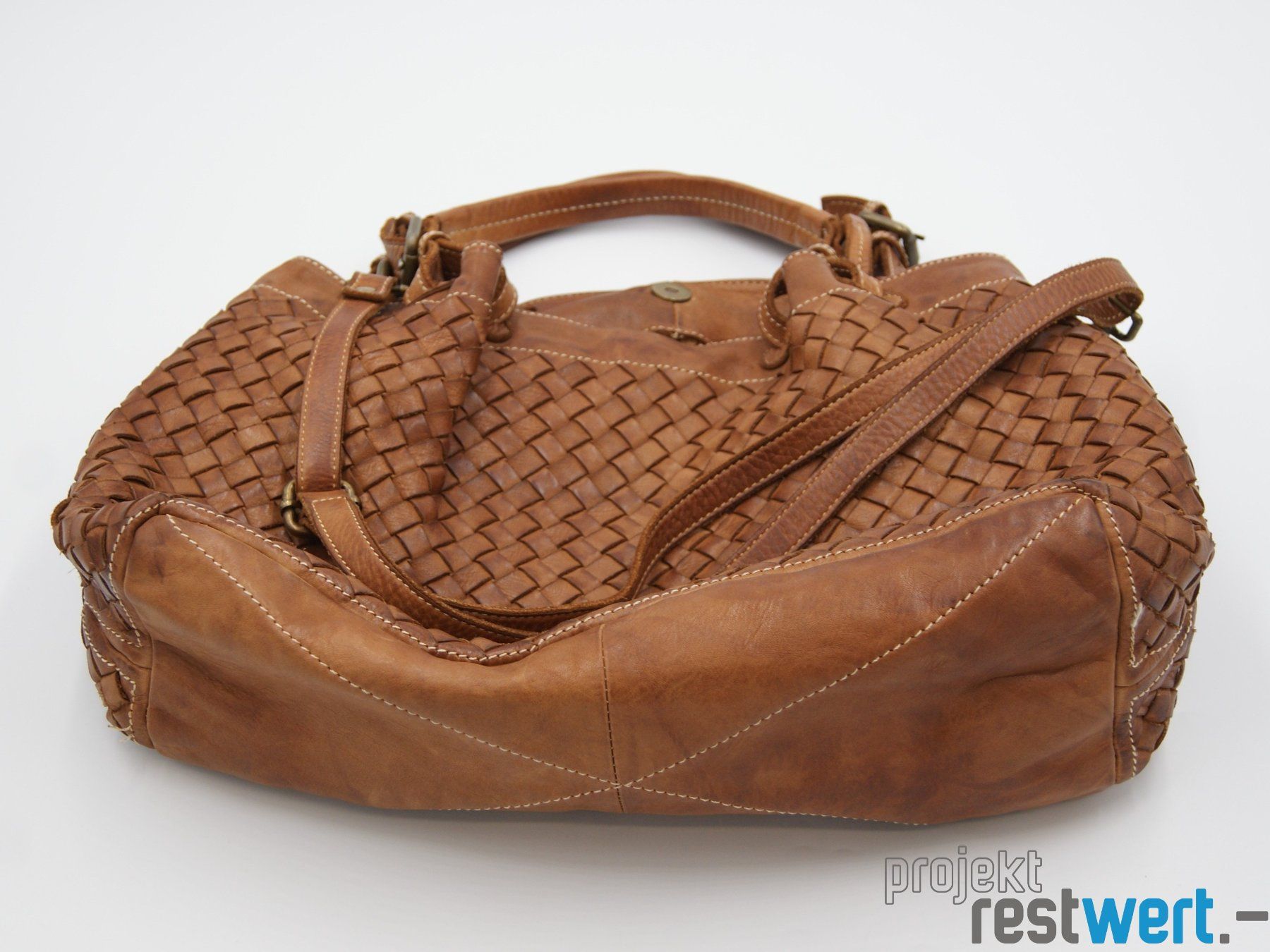 Sacs femmes: Cognac gewebte Lederhandtasche von CHICLEATHER – D'occasion à Bülach par restwert_buelach 2