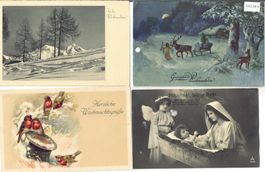 4 AK - Frohe Weihnachten - Joyeux Noël