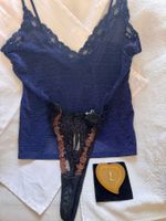 Damentop& Stringtanga & Spitze,Gr.L & YSL Taschenspiegel NEU