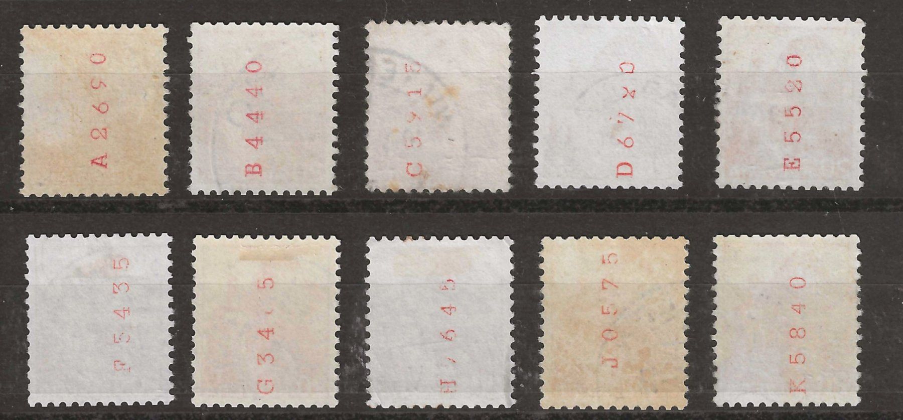 Tutti i francobolli: Rollenmarke Nr. 215yRM Nummern A - K – Usato da Gümligen venduto da Geniusbuy