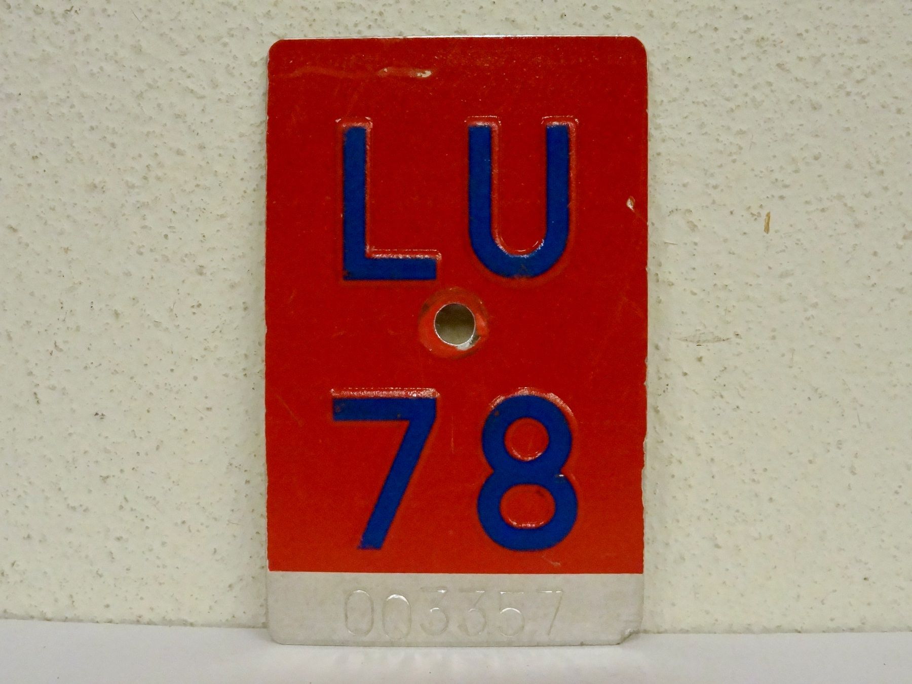 Schilder: LU 78 VELONUMMER - FAHRRADSCHILD – Gebraucht aus Kerzers von djstarsky73