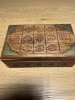 Vintage Holzschatulle mit Messingakzenten, Top Zustand!