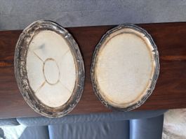 2 Vintage Plated Serving Trays