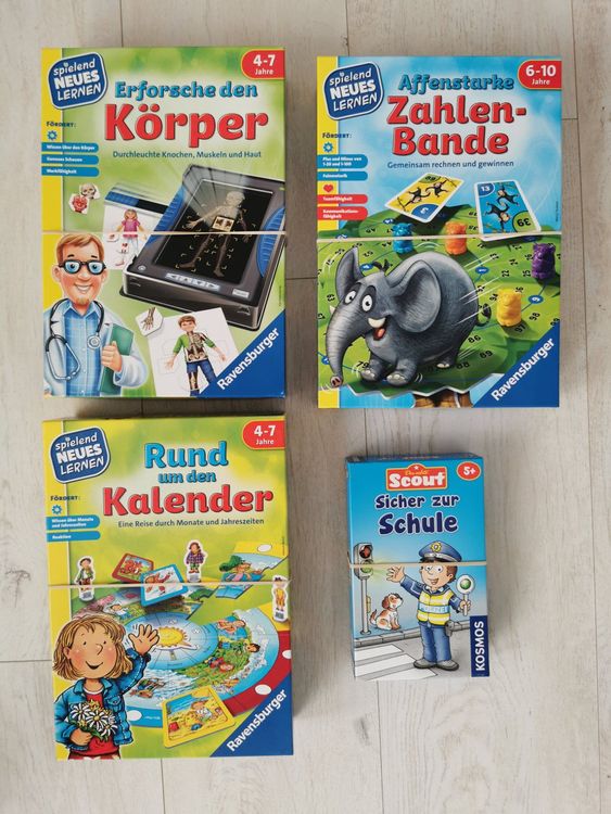 4 lernspiele für kinder (4 - 10 jahre) (Gebraucht) in Oberentfelden für