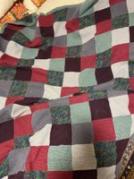 Unikat, handgestrickte, schmucke Wolldecke, waschbar,