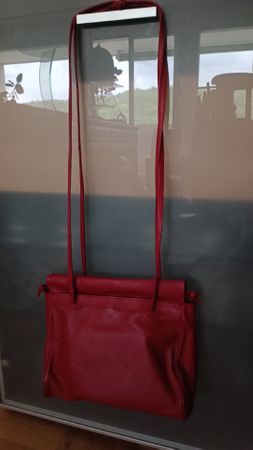 Rote Damentasche/Handtasche aus Leder