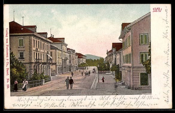Cartoline postali: Litho Wil, Strassenansicht mit Passanten – Usato da Berlin venduto da bartko-reher