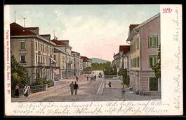Litho Wil, Strassenansicht mit Passanten
