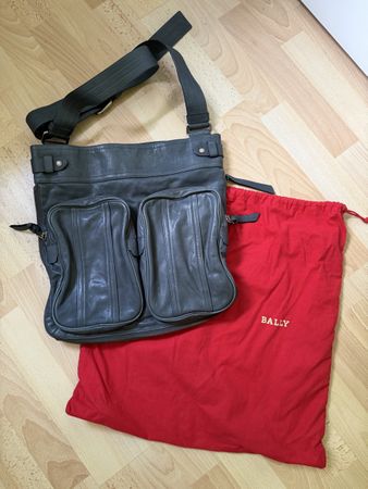 BALLY Leder Messengerbag grau - Top-Zustand