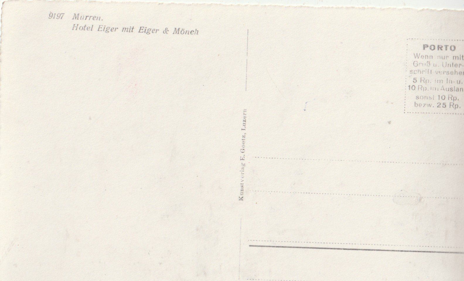 Cartoline postali: Mürren Hotel Eiger – Usato da Lumbrein venduto da made02 1