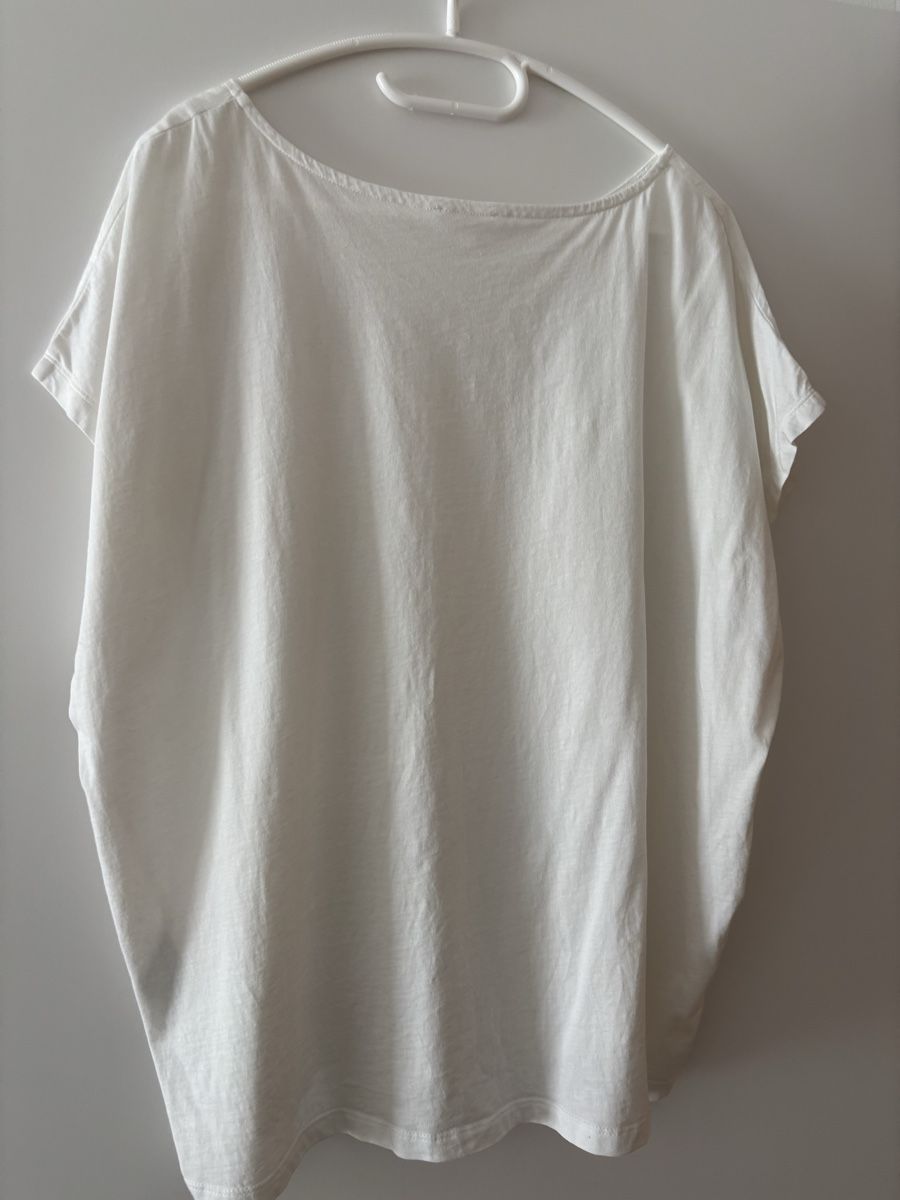 S.Oliver Camicette: Blusenshirt Materialmix Gr. 46 weiss s.Oliver – Usato da Gwatt (Thun) venduto da Bioethanol01 2