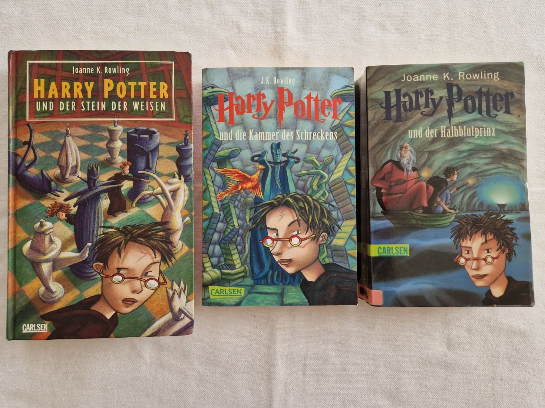 Bücher: 3 Harry Potter Bücher Teil 1, 2, 6 – Gebraucht aus Rebstein von Ajs_Toy_Palast_1