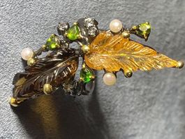 SALE! Madeira Citrine Autumn Leaves Sterling Silver 925 Ring