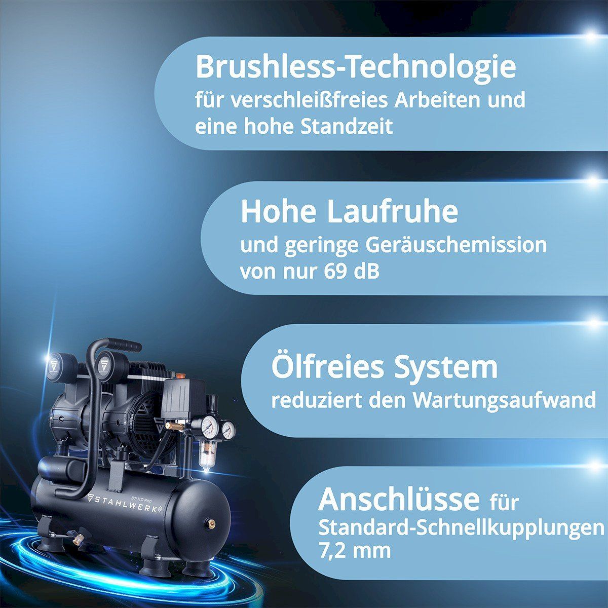 Compressori: STAHLWERK Flüsterkompressor ST 110 Pro – Nuovo e nell'imballaggio originale da Bottighofen venduto da zaap 3