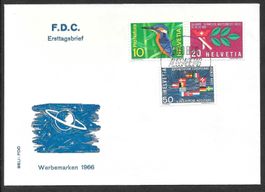 FDC Serie 439-441 Werbemarken ET 21.2.1966 schön illustriert