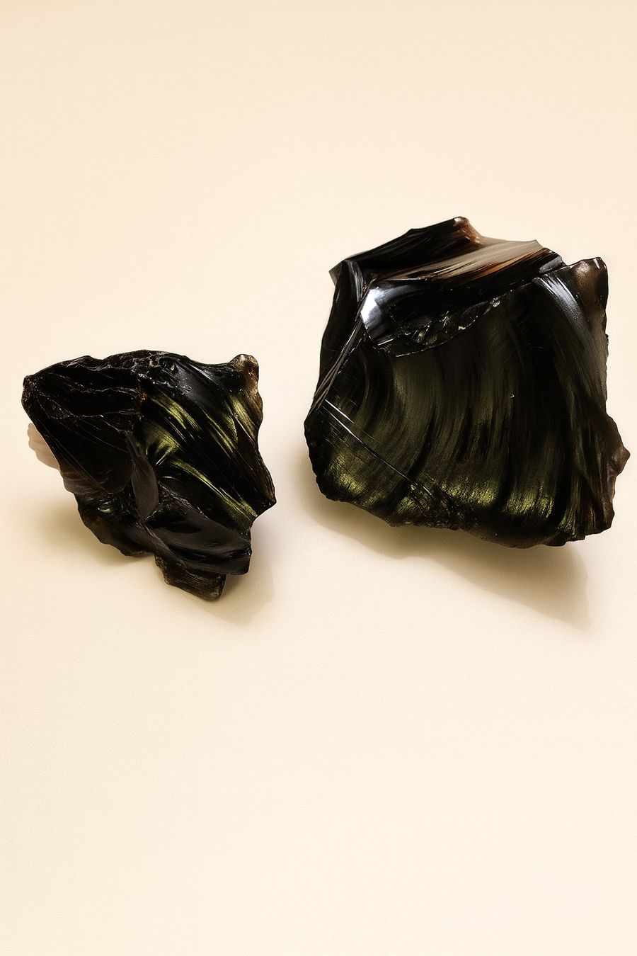 Mineralien & Heilsteine: Lot de 2 magnifiques obsidiennes – Gebraucht aus Territet von Cenh