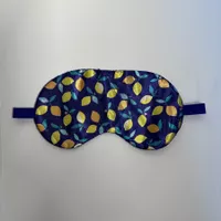 Schlafmaske Zitronenmotiv (dunkelblau-gelb)