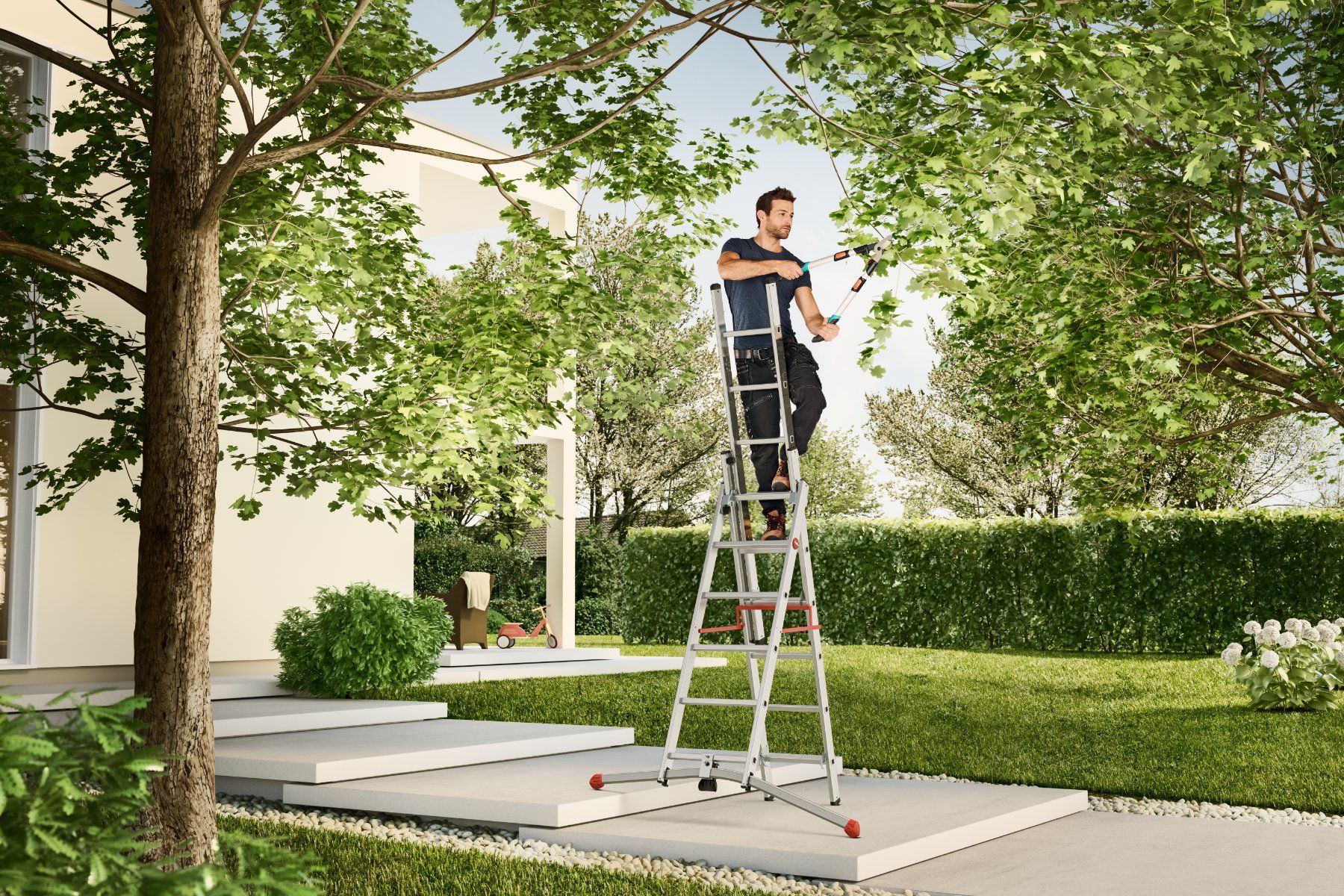 Hailo Scale: Hailo S100 ProfiLOT 2x6 + 1x5 Sprossen – Nuovo e nell'imballaggio originale da Erlinsbach venduto da Home-World 8