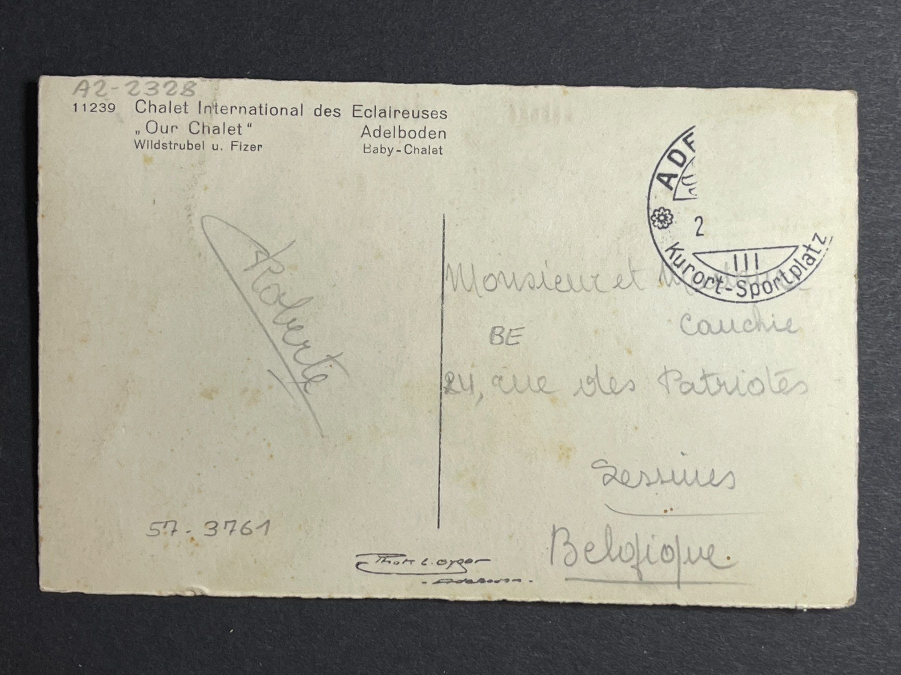 Cartoline postali: Chalet International, Adelboden – Usato da Steg VS venduto da danwer74 1