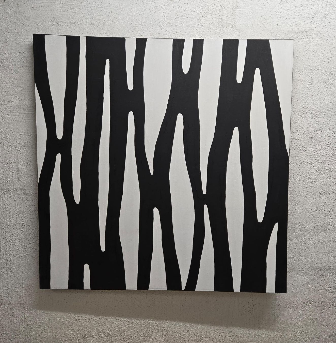 Poster & Bilder: Abstraktes Gemälde, schwarz weiss, modern, Leinwandbild – Gebraucht aus Rheinsulz von Dred