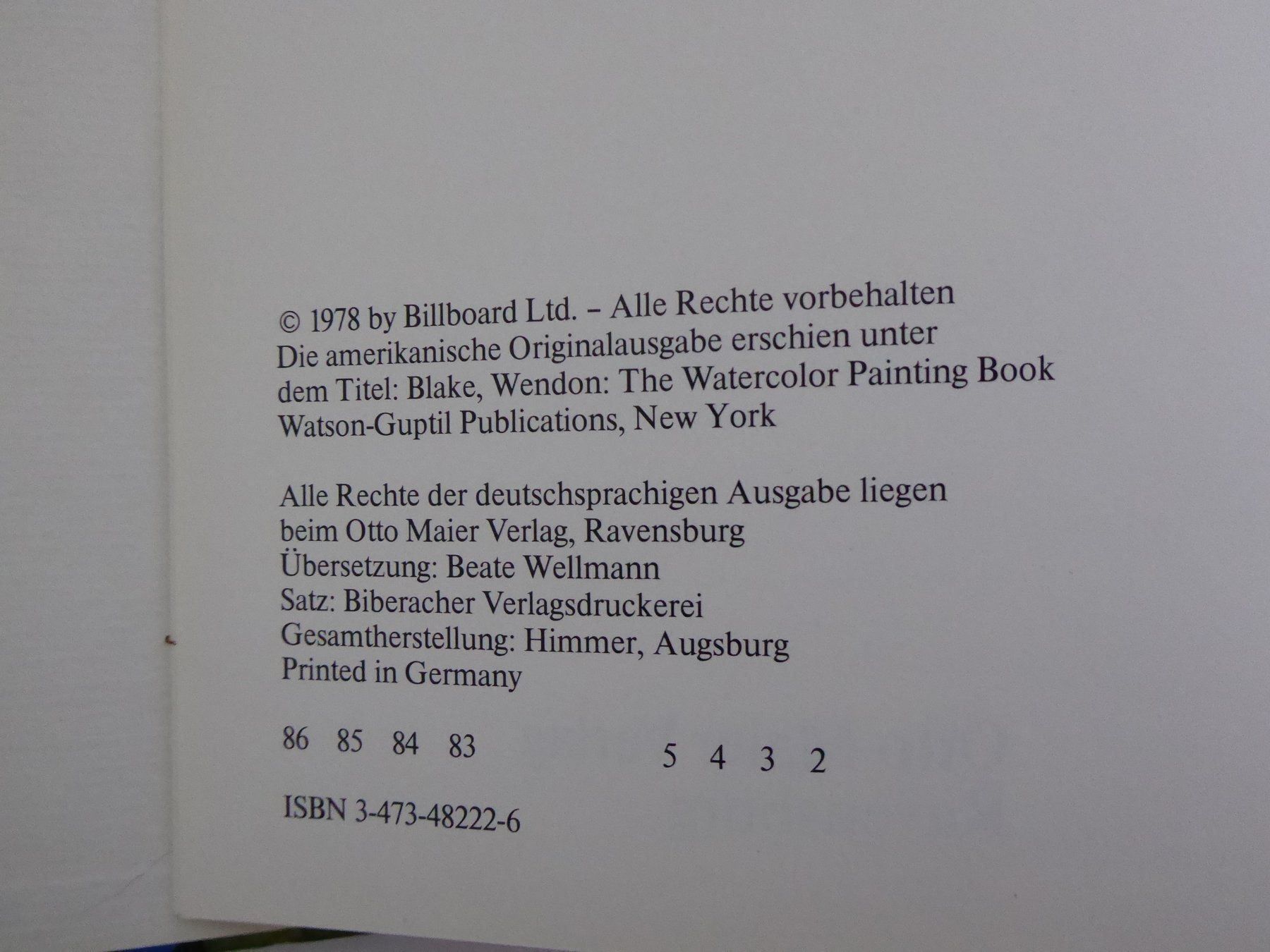 Libri: Buch: Aquarellmalerei, Ravensburger 1978 – Usato da Turbenthal venduto da Panau 1