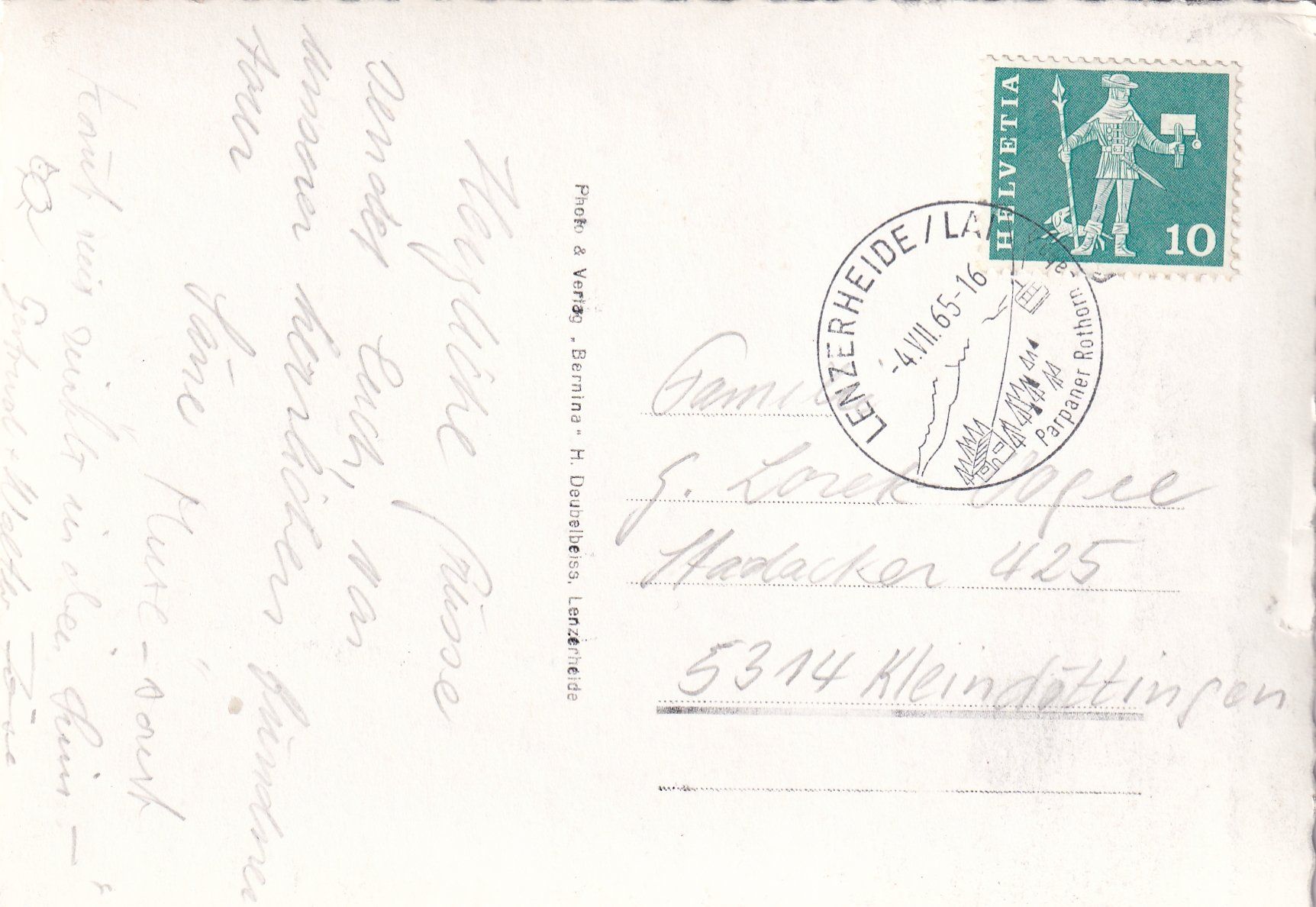 Cartoline postali: Lenzerheide /bc – Usato da Hombrechtikon venduto da Rudolf07 1