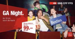 SBB GA Night Gutschein / Code (Wert CHF 99.-)
