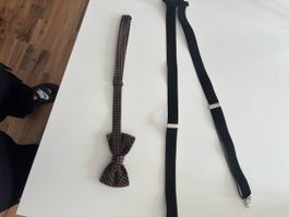 Bretelles homme noires et noeud papillon
