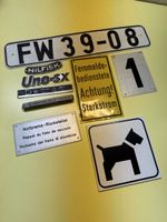 Konvolut diverse Schilder, Blechschilder, Raritäten, Vintage