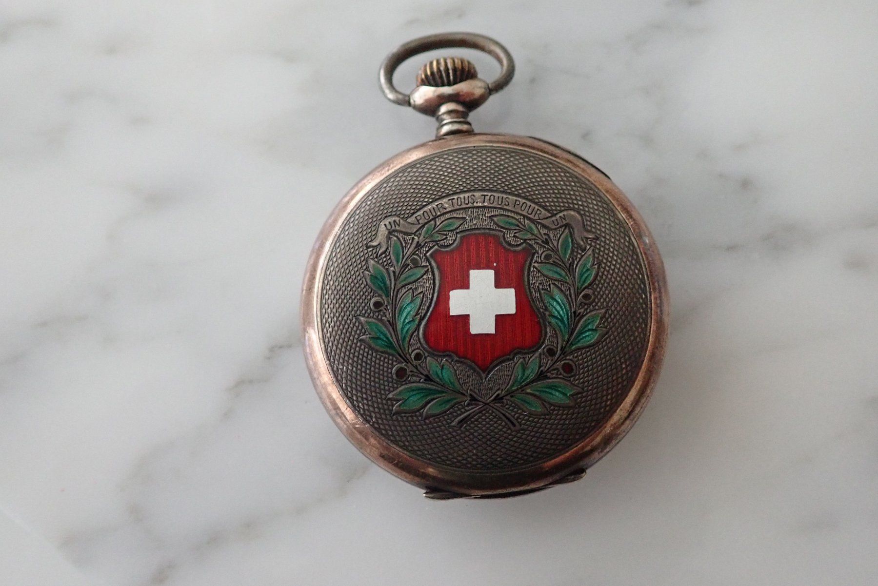 Swiss Orologi: ANTIK TASCHENUHR BEIDE DECKEL 0,800 SILBER – Usato da Wohlen AG venduto da superwatches