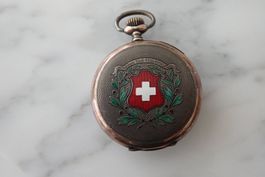 ANTIK TASCHENUHR BEIDE DECKEL 0,800 SILBER