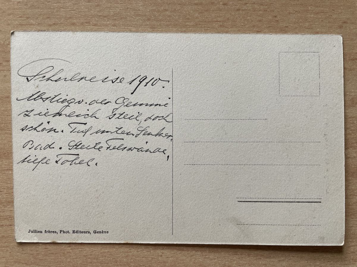Cartoline postali: Alte Postkarte Passage de la Gemmi Schweiz 1910 – Usato da Neuhausen am Rheinfall venduto da Arielle55 1