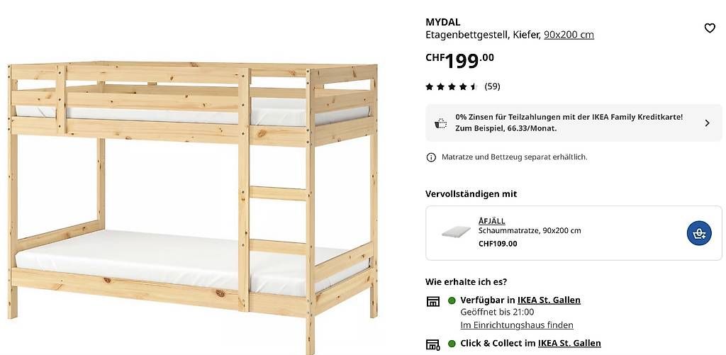 Letti: Etagenbett  – Usato da Waldkirch venduto da Lugenin 4