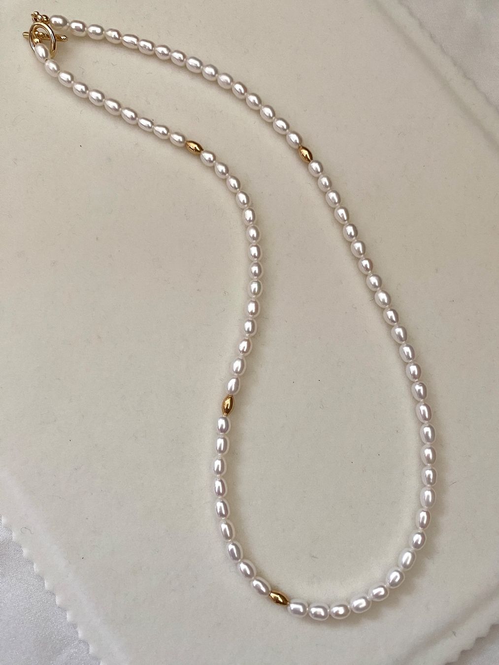 Catenine: 4mm Süsswasserperlen/Perlen Kette echte – Nuovo e nell'imballaggio originale da Sarnen venduto da Yingsperlen4