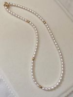 4mm Süsswasserperlen/Perlen Kette echte