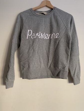 Pull Sweat en coton gris maison kitsune 