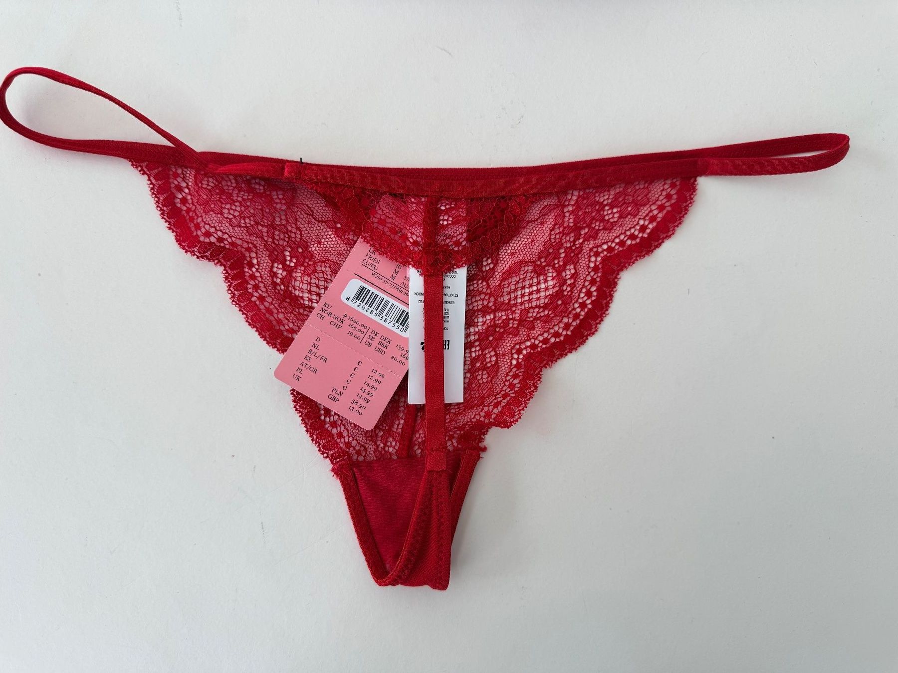 Hunkemöller Altra biancheria intima: HUNKEMÖLLER, String ISABELLE, Grösse M, Farbe Rot – Nuovo e nell'imballaggio originale da Rudolfstetten venduto da gst_g7xl 1