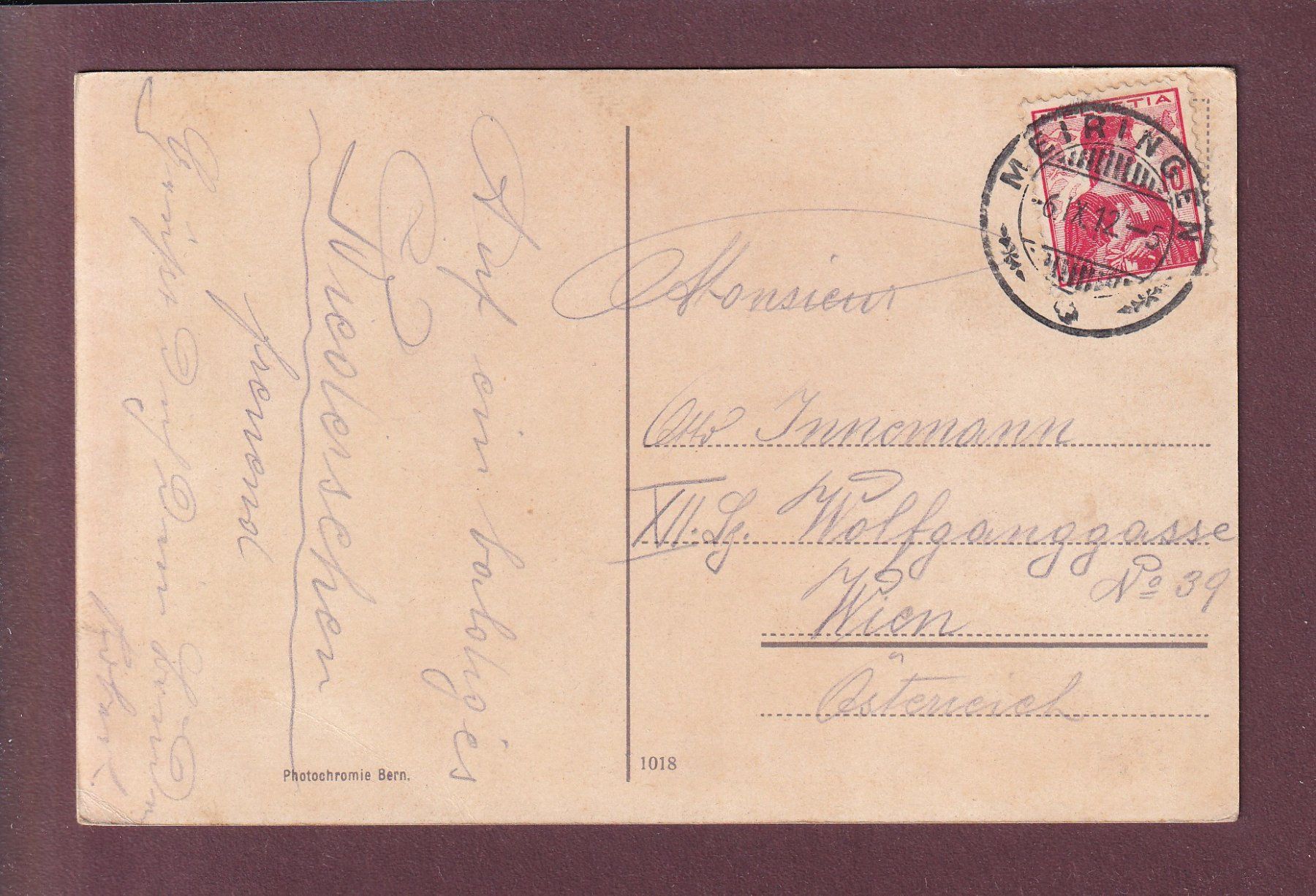 Cartoline postali: Meiringen - AARESCHLUCHT - 1912 – Usato da Pully venduto da nicecards 1