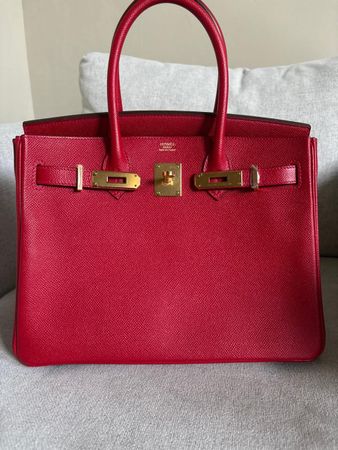 Hermes Birkin30 Rouge Cassaque Epsom Ghw X OriginalReceipt
