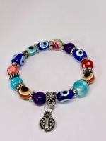 Boho Armband mit Nazar-Perlen | Handarbeit | Unikat | 20 cm