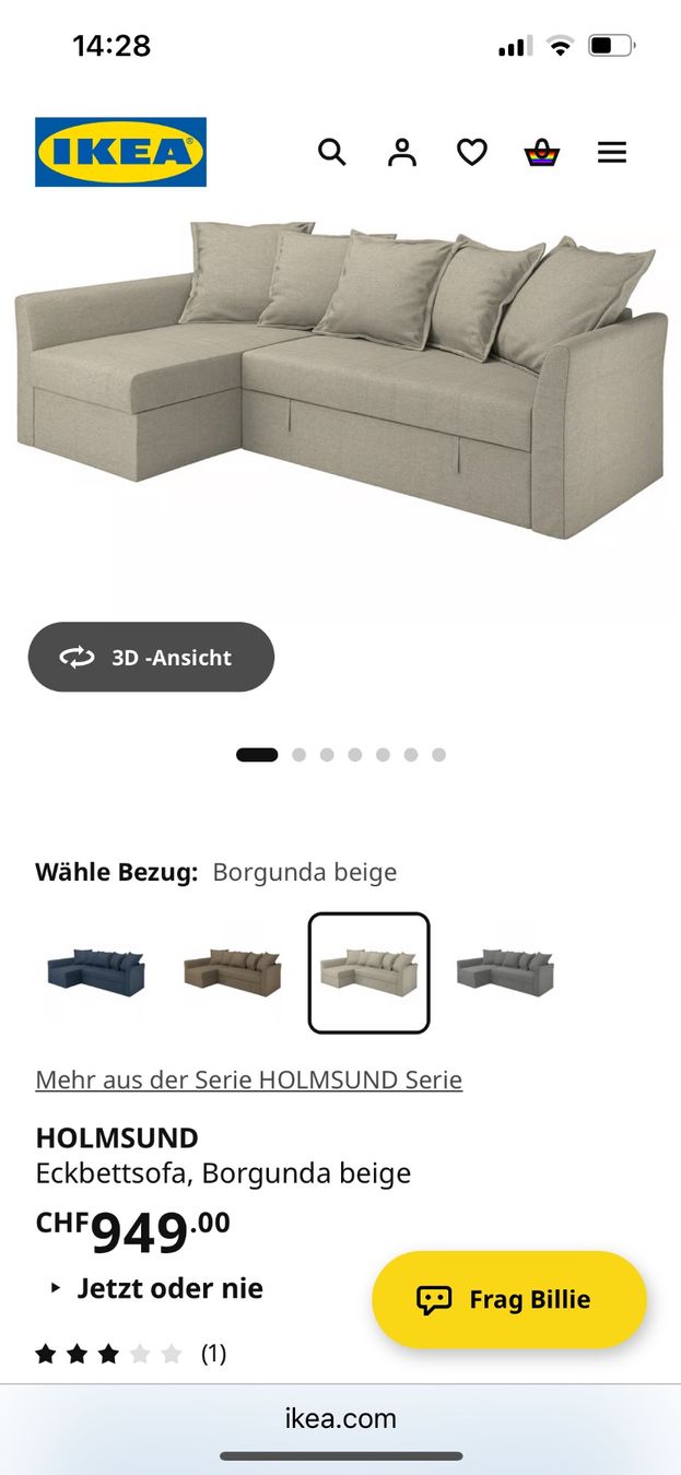Ikea Divani: Holmsund Ikea Schlafsofa – Usato da Ittigen venduto da lau_yv6g