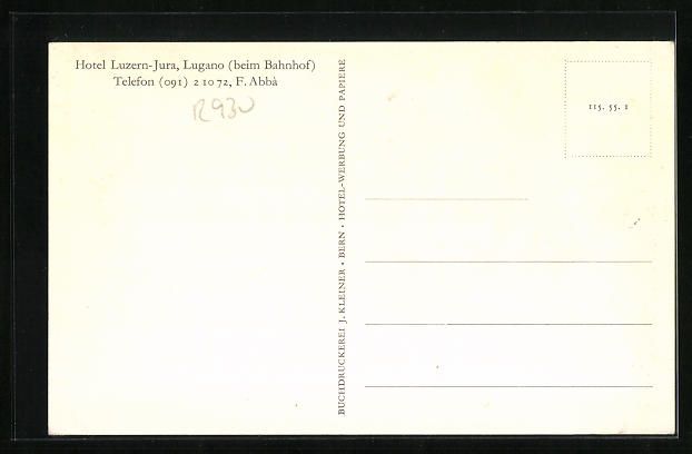 Cartoline postali: AK Lugano, Albergo Lucerna – Usato da Berlin venduto da bartko-reher 1