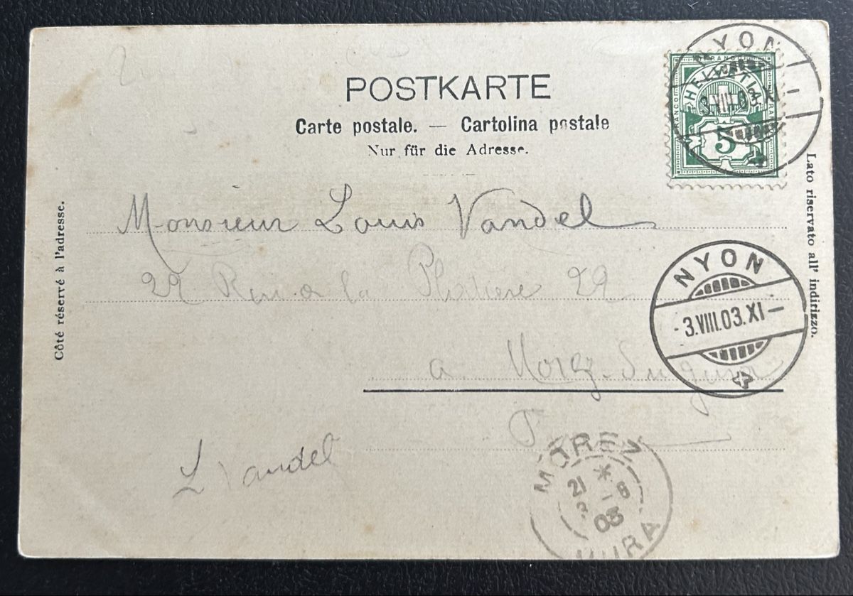 Cartoline postali: Nyon Grande Rue 1903 – Usato da Horw venduto da Tellbub 1