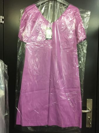 Piu & Piu weites Sommer V Kleid Volant Arm BW uni lila Gr 40