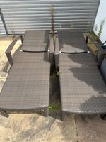 Dedon, 2 Sonnenliegen Gartenliegen Polyrattan braun